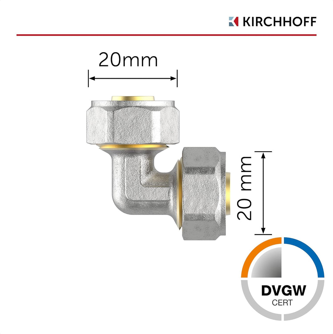 KIRCHHOFF | MSVR Rohr | 5er Set | Klemmringverschraubung 20 mm | Aluverbundrohr | für Heizung | Fuss