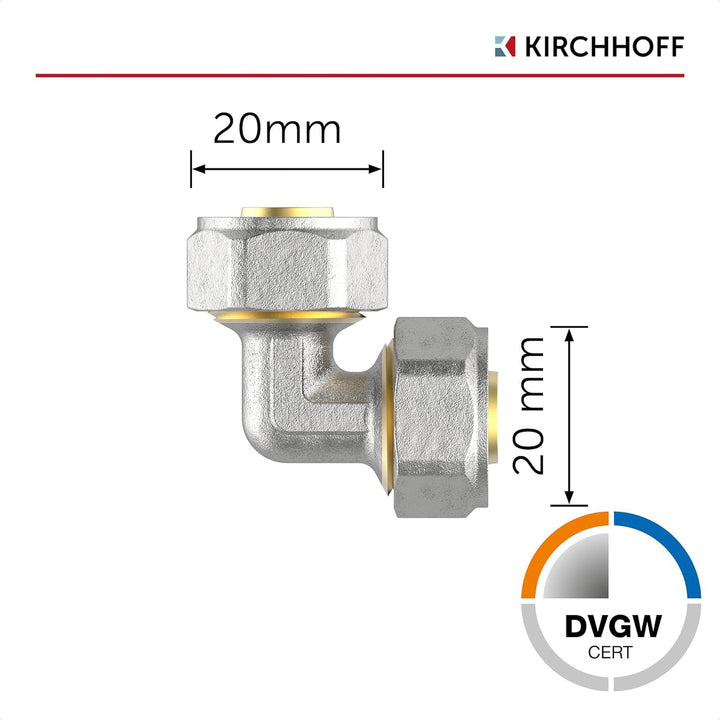 KIRCHHOFF | MSVR Rohr | 5er Set | Klemmringverschraubung 20 mm | Aluverbundrohr | für Heizung | Fuss