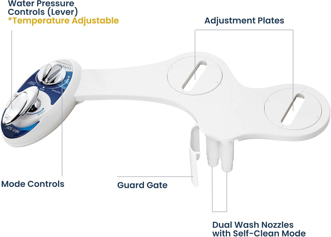 Luxe Bidet BidetNeo320s Aufsatz Bidet, blau, 13.5 x 7 x 3 inches, Blau