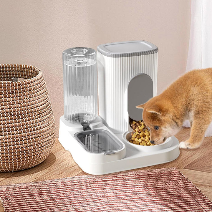 Automatischer Futterspender für Katzen, 2-in-1 Futterstation für Haustiere, Trockenfutterspender mit