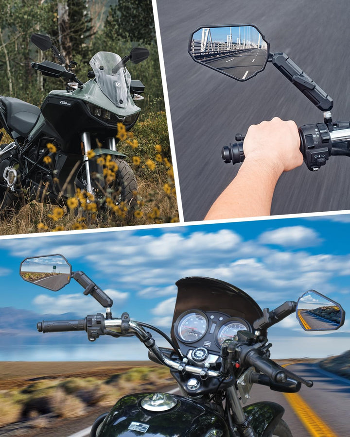 SUPAREE Universal Motorrad Rückspiegel Motorrad Spiegel Klappbar Offroad motorrad Spiegel e-Geprüft