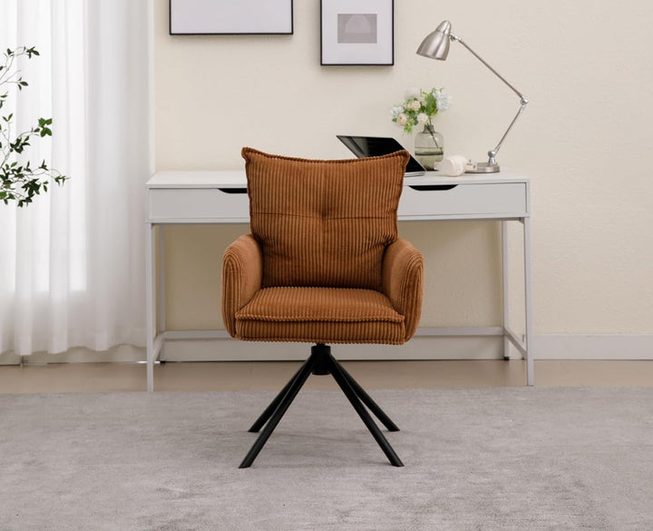 chairus Bürostuhl für Arbeitszimmer Ergonomischer Schreibtischstuhl für Büro Kordsamt 360° Drehstuhl