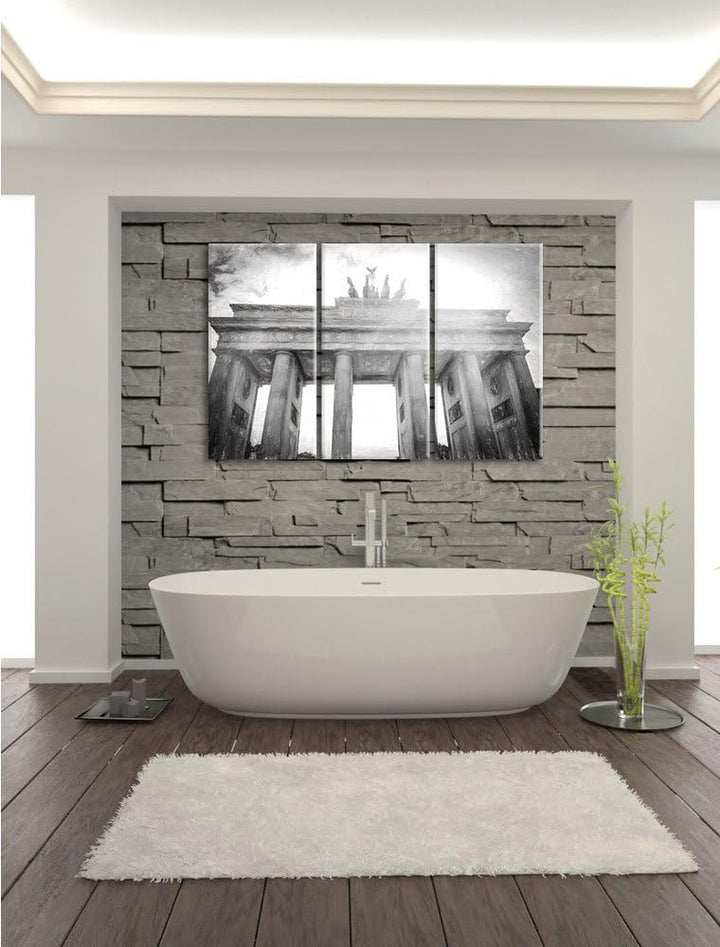 Pixxprint Brandenburger Tor in Berlin als Leinwandbild/Grösse: 3 Teilig (120x80) cm/Wandbild/Kunstdr