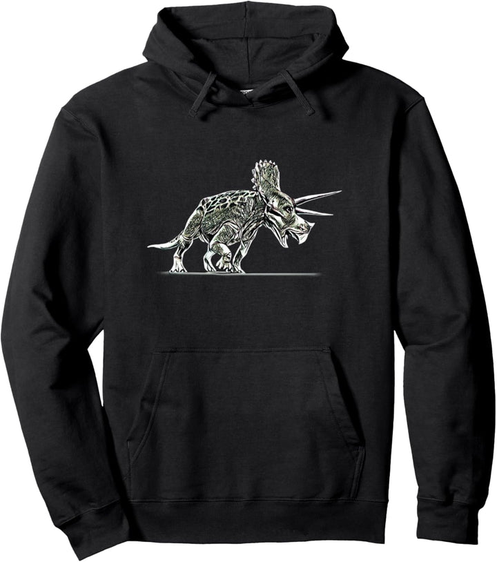Triceratops Motiv Dinosaurier Dino Pflanzenfresser Urzeit Pullover Hoodie