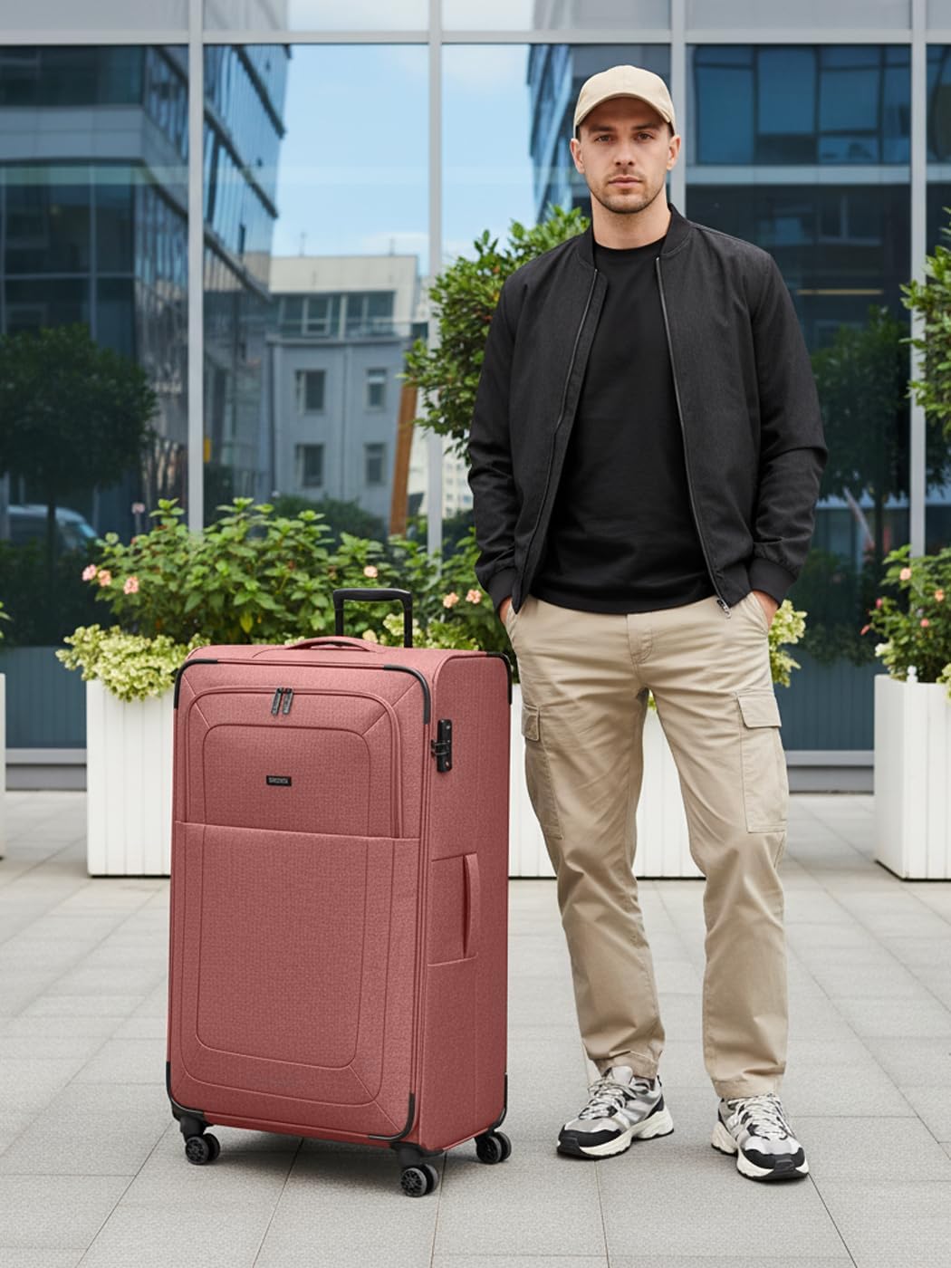 REDOLZ XL Jumbo 4-Rollen Koffer sehr gross 52 x 30 x 90 cm [Sondergrösse] Check-in Trolley mit TSA-S