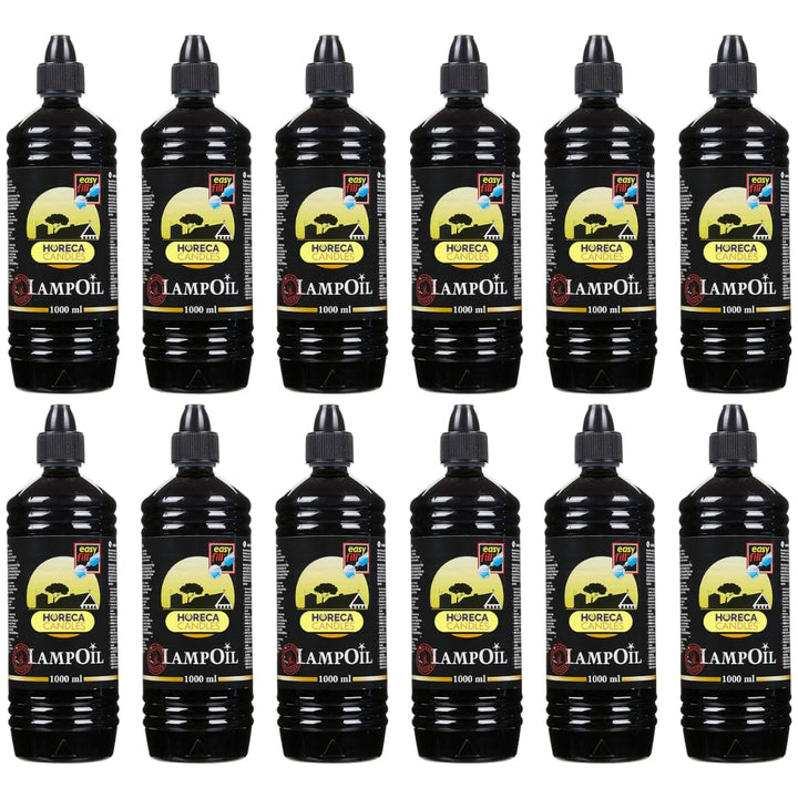 HORECA CANDLES Lampenöl – 12x1L Flüssiges Wachs, Rauchfrei und Geruchlos, 99% Reine Paraffin, Sicher