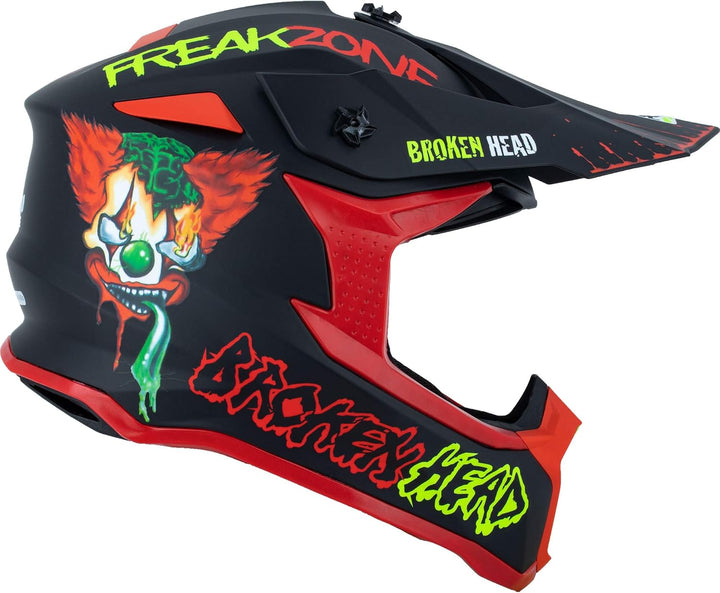 Broken Head FreakZone Motocross-Helm Schwarz-Grün-Rot matt – Cross-Helm – MX – Quad – Supermoto XL 6