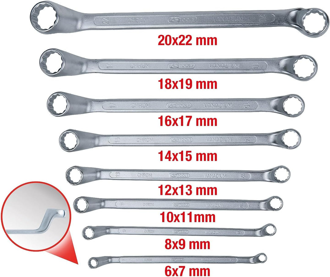 KS Tools 517.0248 CLASSIC Doppel-Ringschlüssel-Satz, gekröpft, 8-tlg. 6-22mm