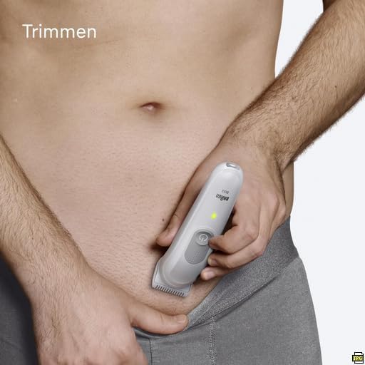 Braun Bodygroomer Series 3, Elektrischer Körperrasierer Herren mit 6 Zubehörteile, Kabelloser Trimme