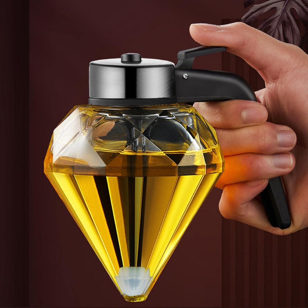 Diamond Honigflaschenpresse aus transparentem Glas, 200 ml, Handölspender Sojasauce, Miokyclepumi4a2