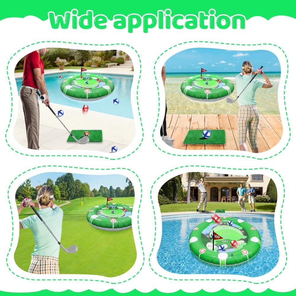 Aufblasbare Pool Spielzeug, Aufblasbares Golf Poolspielzeug, Golf Training Set mit 1 Golfschläger un