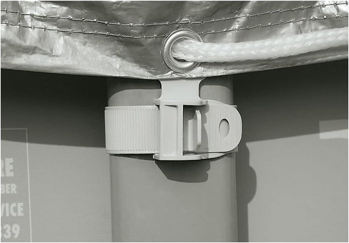 Intex Deluxe Pool Cover - Poolabdeckplane Deluxe - Ø 488 cm - Für Ultra Frame Pool Grau 488 cm