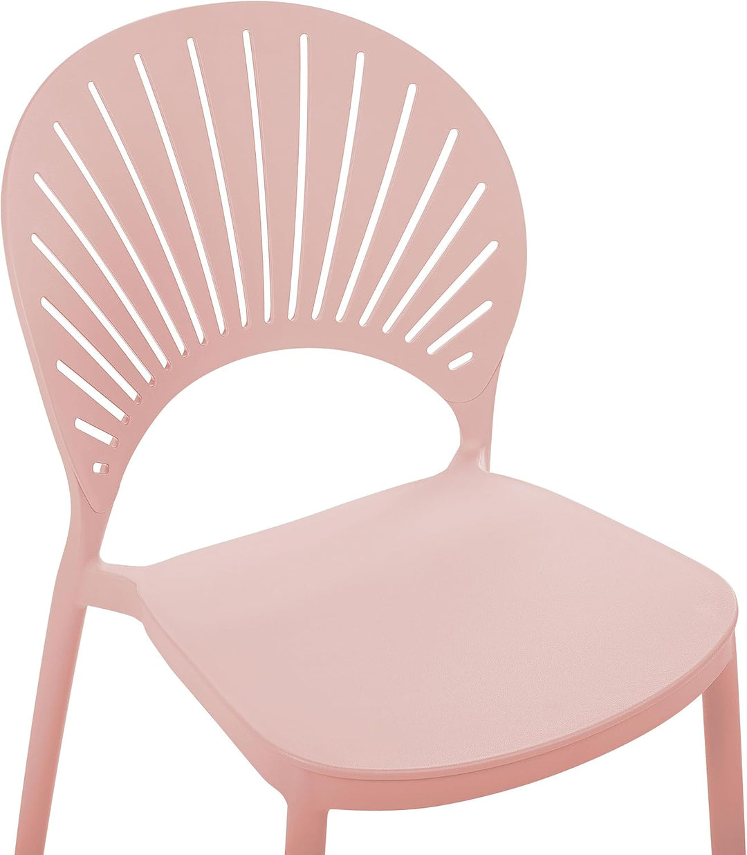 Beliani Esszimmerstühle Kunststoff rosa 4er Set für den Innen- und Aussenbereich Ostia Pastellrosa,