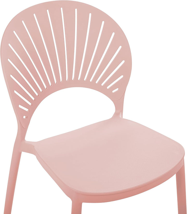 Beliani Esszimmerstühle Kunststoff rosa 4er Set für den Innen- und Aussenbereich Ostia Pastellrosa,