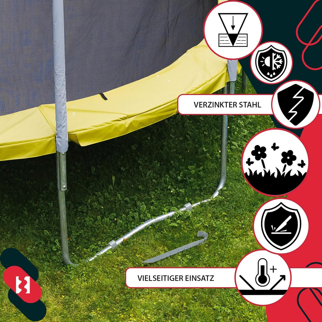 KOTARBAU® 4er Set Bodenanker für Trampolin - 355 mm - Heringe für Gartentrampolin - Erdanker zum Ein