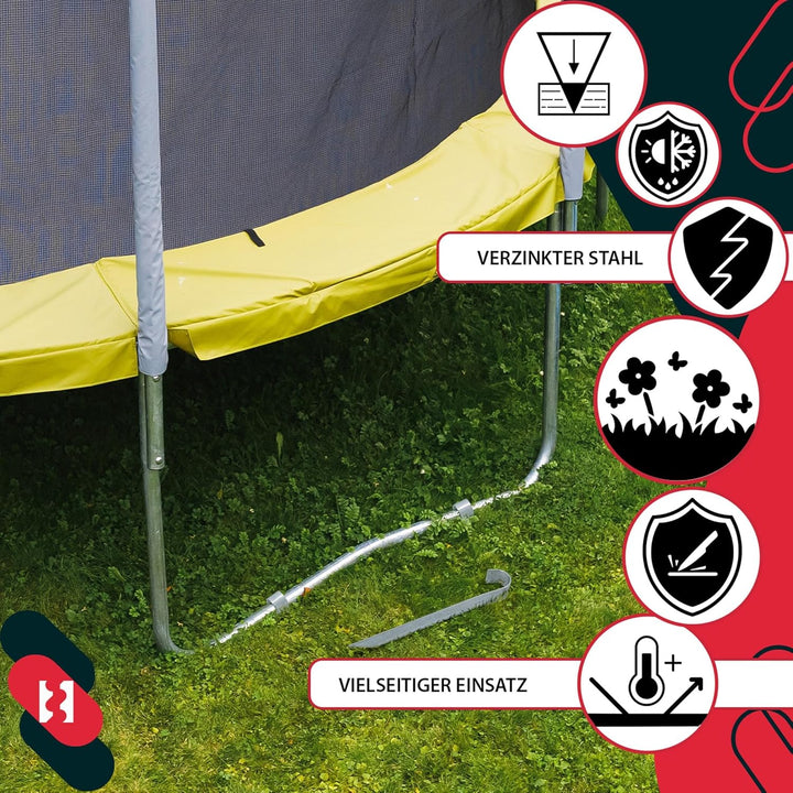 KOTARBAU® 4er Set Bodenanker für Trampolin - 355 mm - Heringe für Gartentrampolin - Erdanker zum Ein