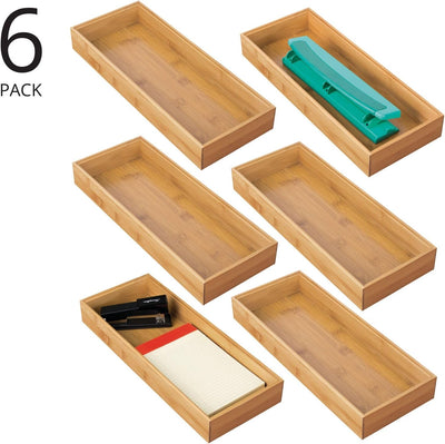 mDesign Aufbewahrungsbox für den Schreibtisch – vielseitige Schubladenbox aus Holz – stapelbarer Sch