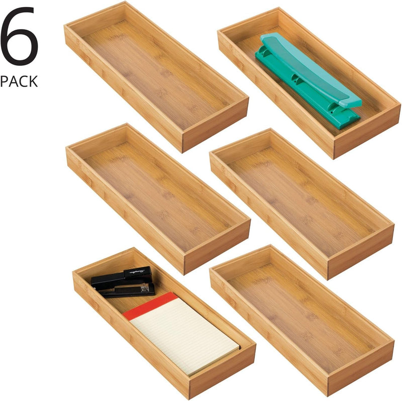 mDesign Aufbewahrungsbox für den Schreibtisch – vielseitige Schubladenbox aus Holz – stapelbarer Sch