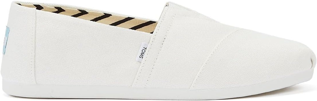 TOMS Herren Alpargata aus Recycelter Baumwolle Flache Slipper 40.5 EU Weiss, 40.5 EU Weiß