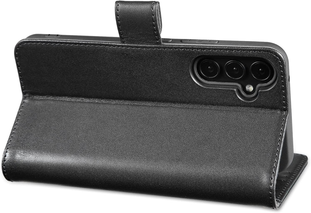 LENSUN Echtleder Hülle für Samsung Galaxy A34, Handyhülle [Echtes Leder][Magnetverschluss][RFID] Han
