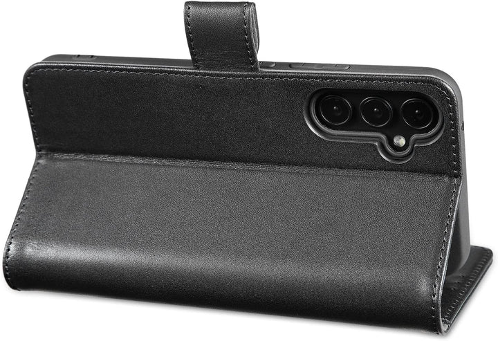 LENSUN Echtleder Hülle für Samsung Galaxy A34, Handyhülle [Echtes Leder][Magnetverschluss][RFID] Han