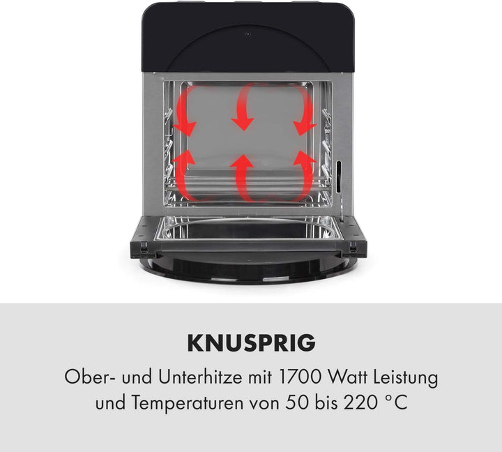 Klarstein AeroVital easy touch Heissluftfritteuse - 1700 W Heissluftfriteuse, Airfryer mit XXL-Volum