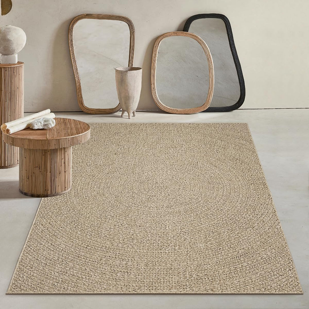 Mia´s Teppiche Soil - wetterfester In- und Outdoor Teppich im Natürlichem Jute-Look, wetterfest, gee