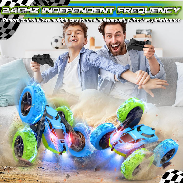 cosone Ferngesteuertes Auto ab 6-12 Jahre 360° Flip RC Car mit LED Licht & USB-C Modular Batteries 4