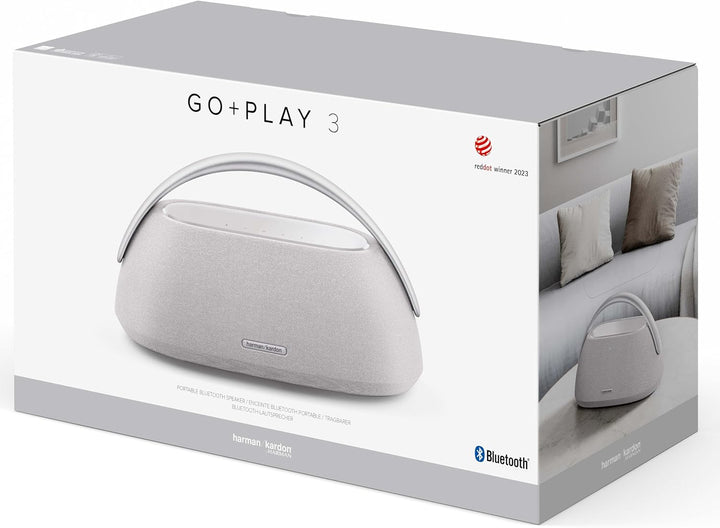 Harman Kardon Go + Play 3 Bluetooth Box in Grau – Tragbarer Lautsprecher mit 8-Stunden-Akku und kräf