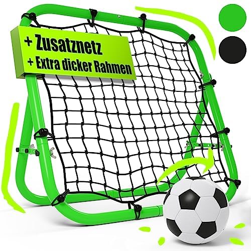BENTSON Rebounder für Fussball Kinder und Profis I Inkl. Ersatznetz I Robuster Rahmen I Auch für Han