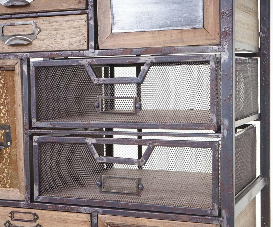 Mendler Apotheker-Schrank HWC-A43, Tanne Holz massiv Vintage, 143x56x33cm | Kommode, Shabby-Look