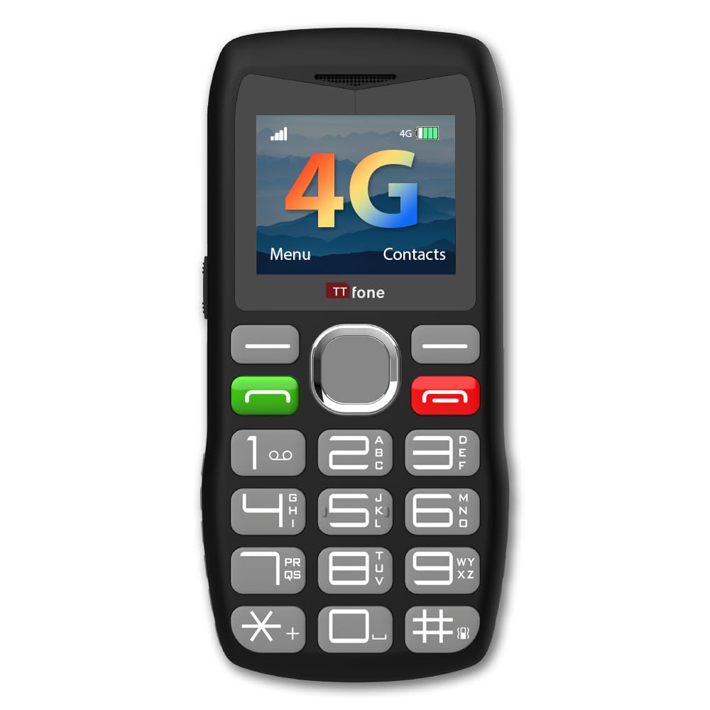TTfone TT890 4G Seniorentelefon - Einfach zu bedienendes Big Button Handy mit Nothilfe-Taste, USB-C
