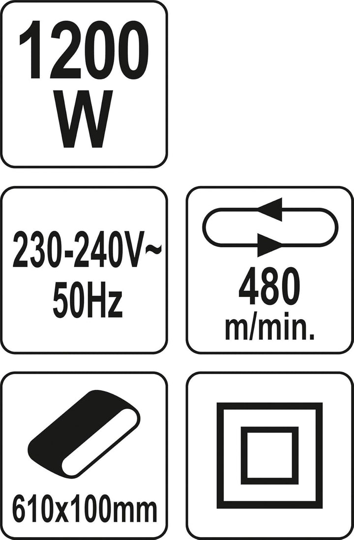 XXL Bandschleifer 1200 Watt, Breite: 100mm (100x610mm), 400m/min, für grosse Flächen, incl. Staubsau