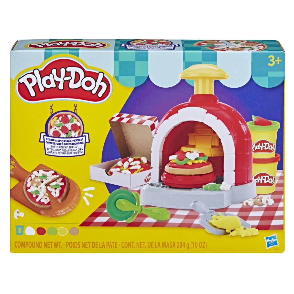 Play-Doh Bunte Pizzeria Spielset, 8 Accessoires &amp; 5 Farben, Kinderspiel-Lebensmittel &amp; Kochspielzeug