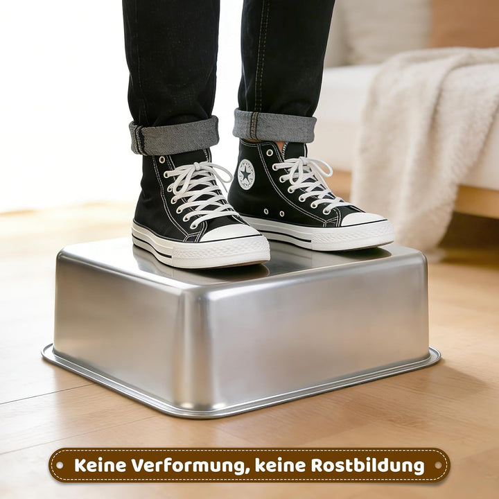 Katzenklo Edelstahl, Katzentoilette mit Schaufel und Streumatte,Katzenklo Edelstahl Kratzfest antiha