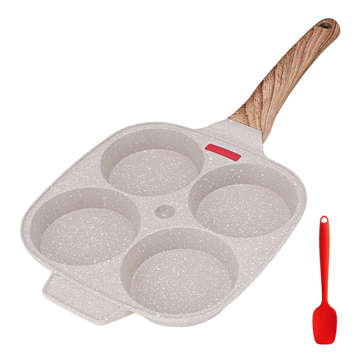 Bobikuke Spiegeleipfanne, Pancake Pfanne 4 Loch Augenpfanne Antihaft-Aluminium Pfanne für Frühstück