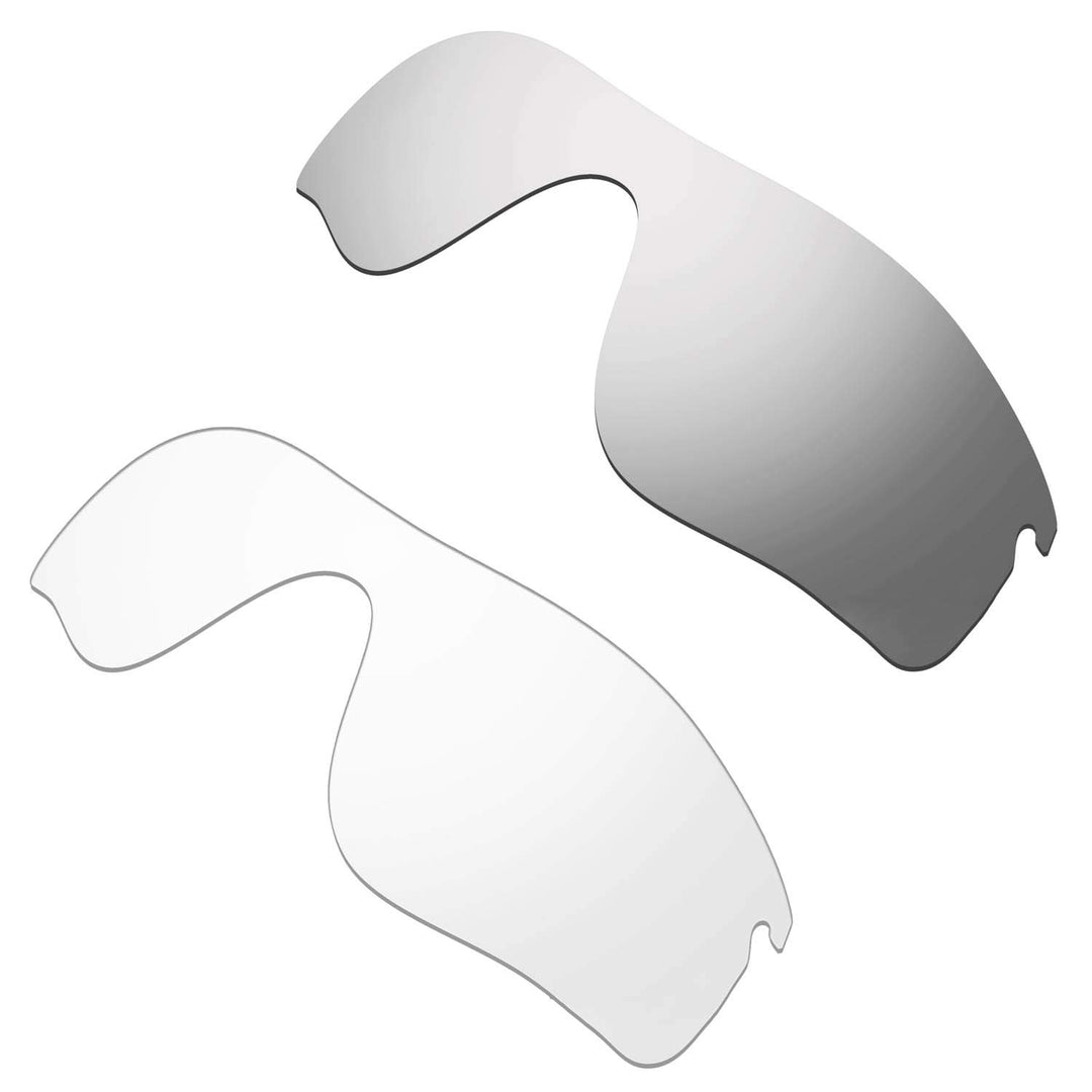 HKUCO Verstärken Ersatz-Brillengläser für Oakley RadarLock Path Silver/Transparent-Polarisiert+HD PC