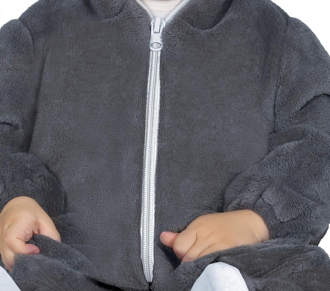 FIESTAS GUIRCA | Wolf Baby Kostüm - Kapuze, Schwanz und Overall - Tierkostüme für Welttag des Buches