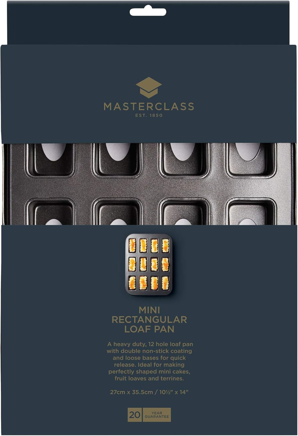 MasterClass Mini-Backform mit losem Boden und PTFE-, PFOA- und BPA-freiem Antihaftbeschichtung, 12 L