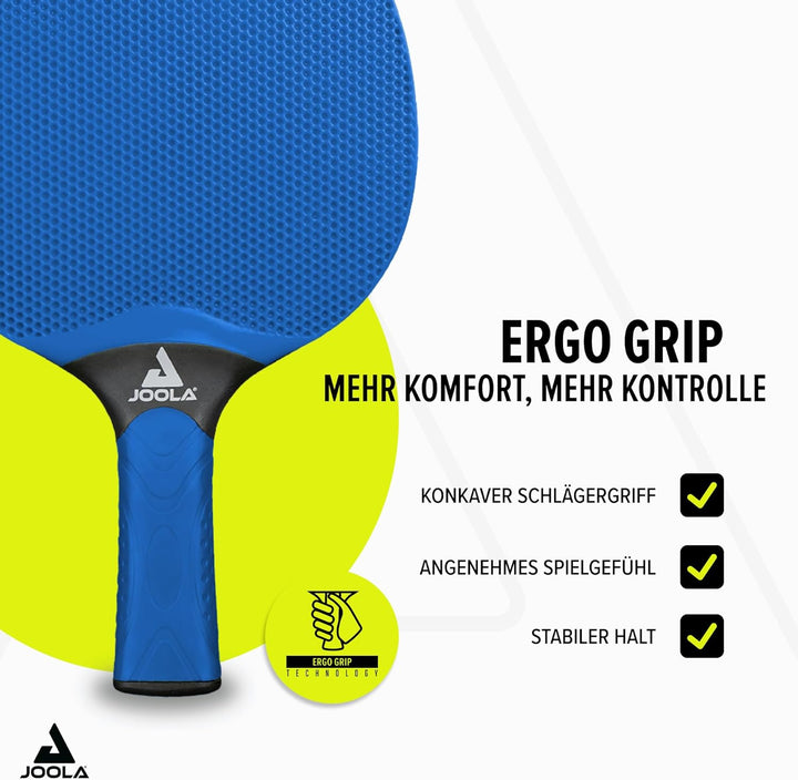 JOOLA Tischtennis Set Vivid Outdoor 2 Tischtennisschläger + 3 Tischtennisbälle + Tischtennishülle, L