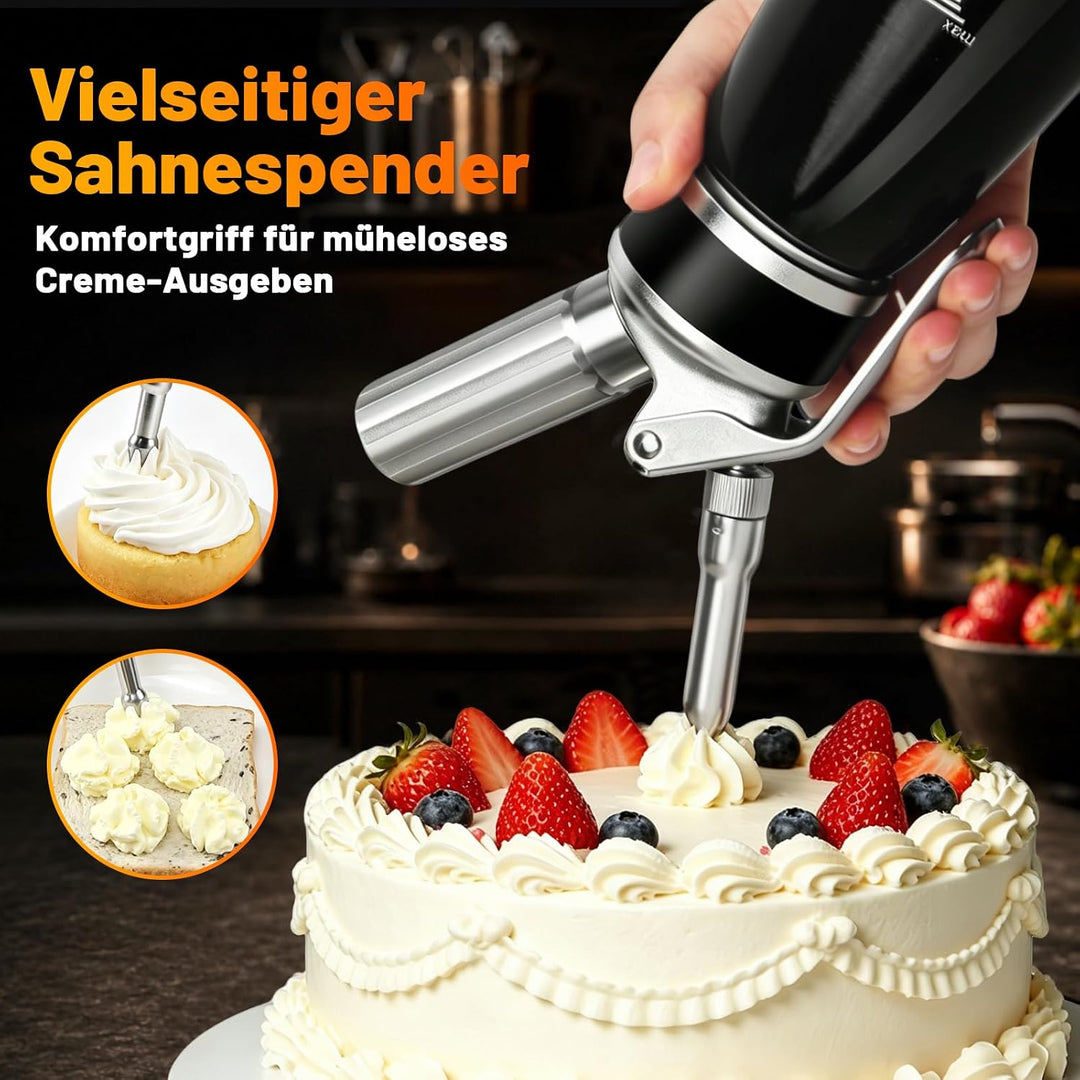 ColCospie Sahnespender Geschenke,Sahnesyphon Aluminium 500ml für Schlagsahne,Cremes,Desserts und Sos