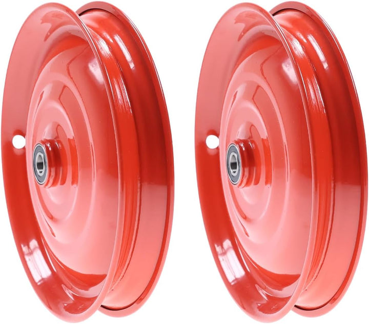 12 1/2 Zoll Scheibenrad Anhänger Handwagen Laufrad Rad Felge Klaufix DDR Rot | 2 Stück