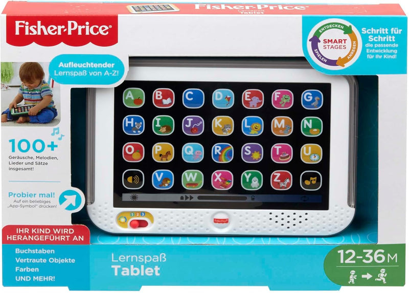 Fisher-Price Lernspass-Tablet, Babyspielzeug mit Lichtern, Musik, Motorikspielzeug, Lernspielzeug fü