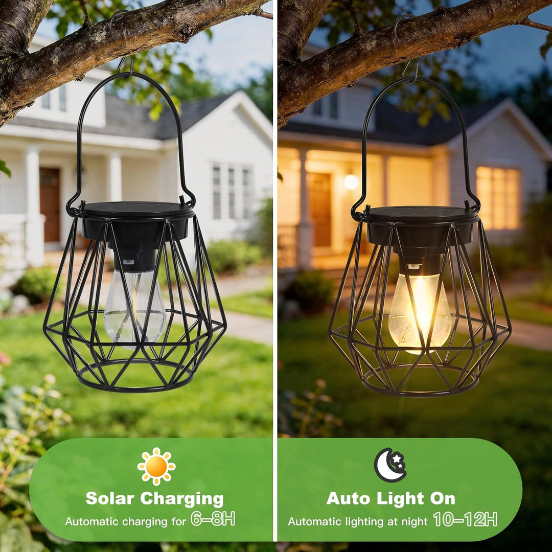 Kimjo Solarlaterne für Aussen, Solarlampen für Aussen Garten Hängend/Stehend, IP65 Wasserdicht Solar
