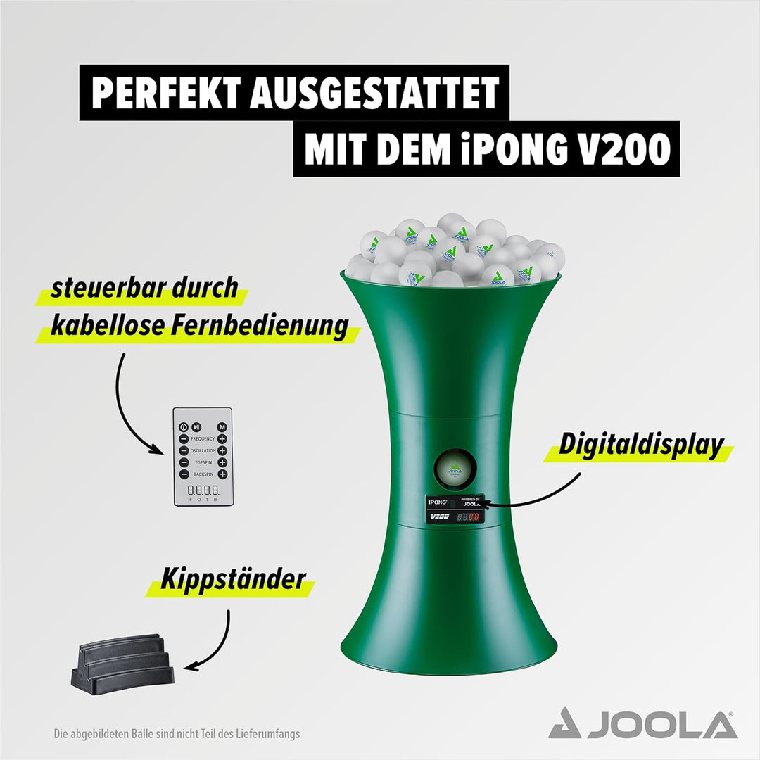 JOOLA Tischtennis-Roboter iPong V300 | V200 Tischtennis Ballmaschine - Tischtennistrainer für 40+ mm