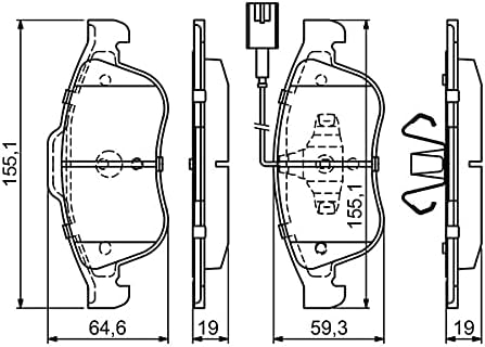 Bosch BP1675 Bremsbeläge - Vorderachse - ECE-R90 Zertifizierung - vier Bremsbeläge pro Set