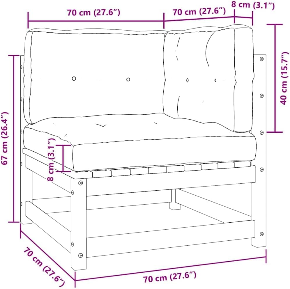 vidaXL Garten Ecksofa mit Kissen, Modular Gartenmöbel, Sofa Lounge Sessel für Garten Terrasse Balkon