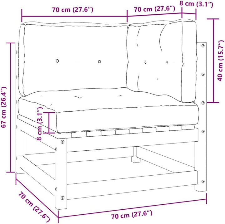 vidaXL Garten Ecksofa mit Kissen, Modular Gartenmöbel, Sofa Lounge Sessel für Garten Terrasse Balkon