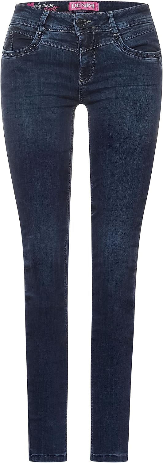 Street One Damen Jeanshose 25W / 30L Blue Black Random Wash, 25W / 30L Blue Black Random Wash