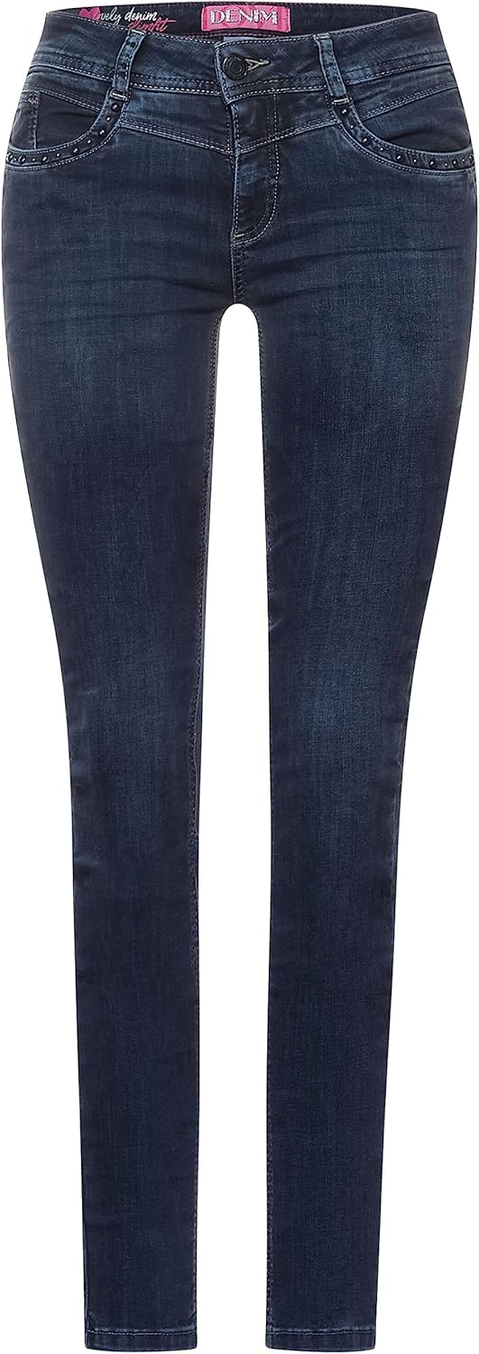 Street One Damen Jeanshose 25W / 30L Blue Black Random Wash, 25W / 30L Blue Black Random Wash
